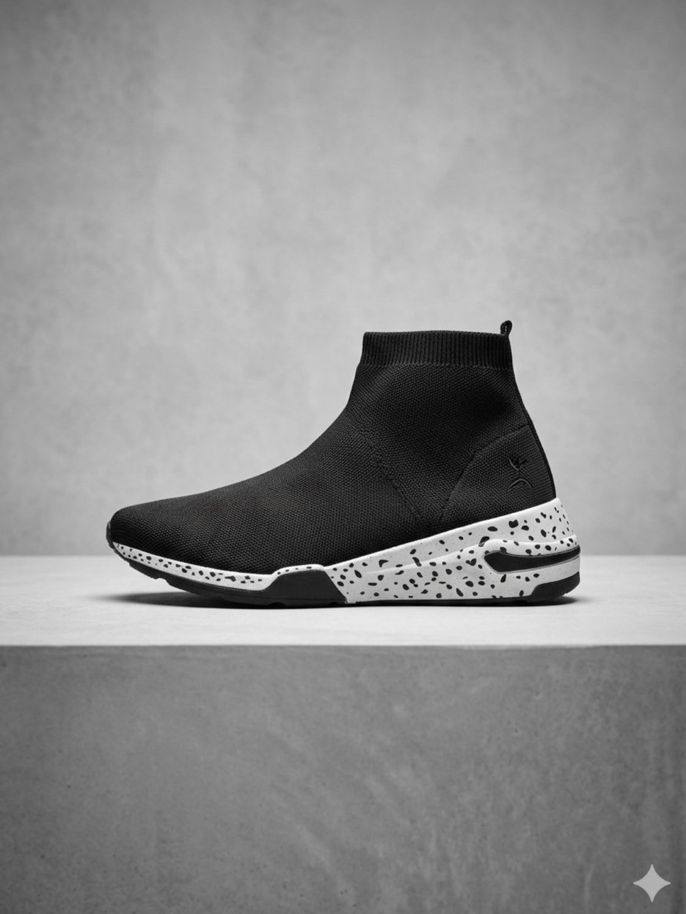 Black Slip-On Knit High-Top Sock Sneakers -Size 42 Euro